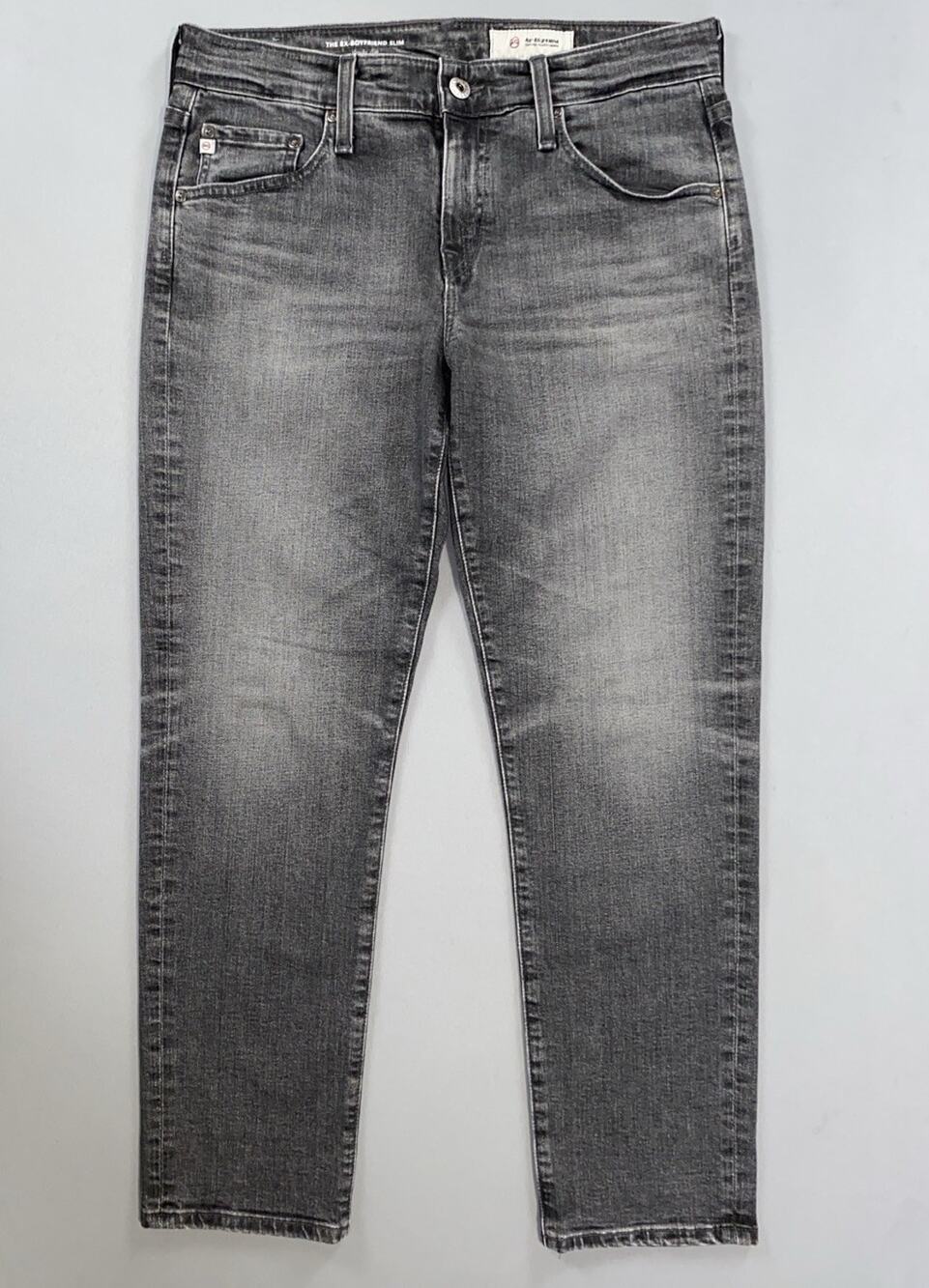 AG AG-ED Denim The Ex-Boyfriend Slouchy Slim Stretch Jeans. Gray, Women's 27 GUC